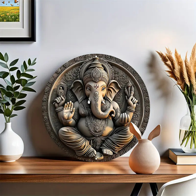 Heavy-Duty Aluminum Ganesh Wall Art