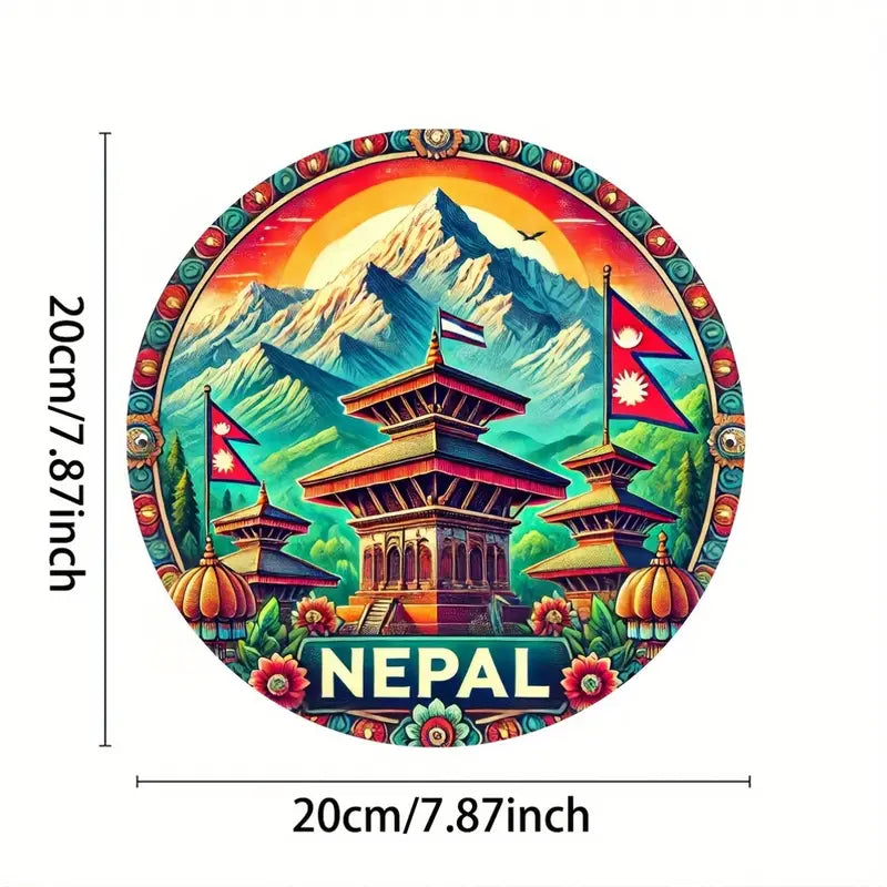 1pc Retro Nepal Metal Aluminum Wall Art