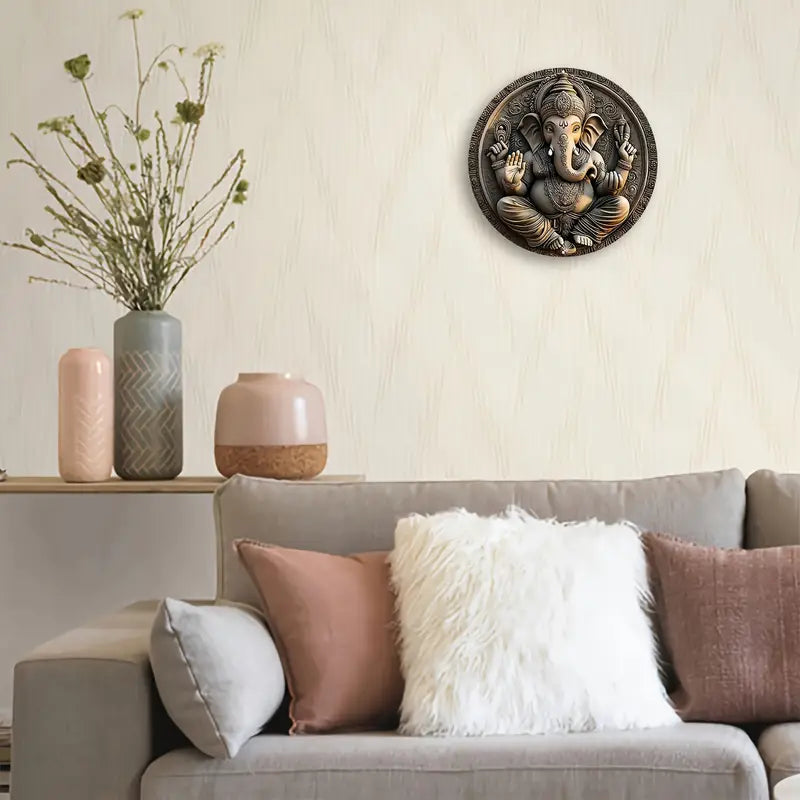 Heavy-Duty Aluminum Ganesh Wall Art