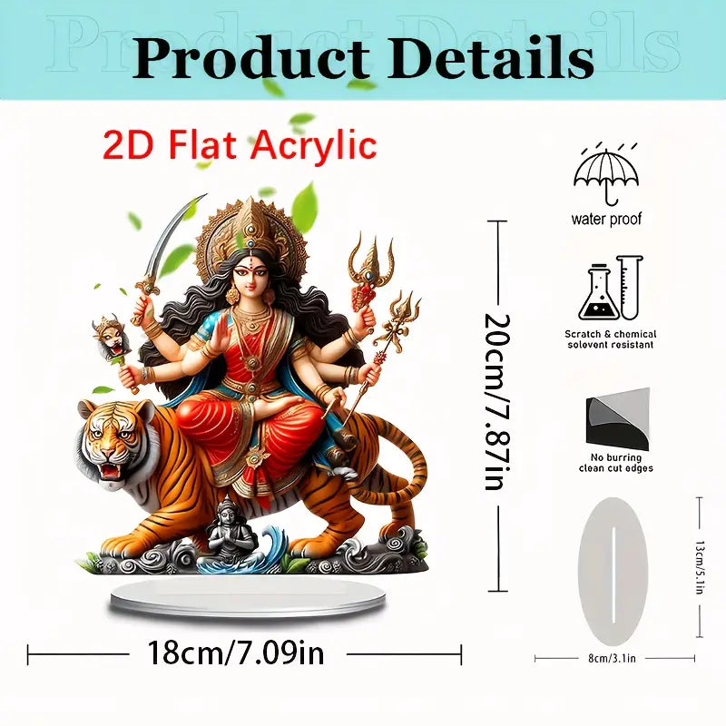 Bohemian Guardian Goddess Acrylic Desk Decor with Stand