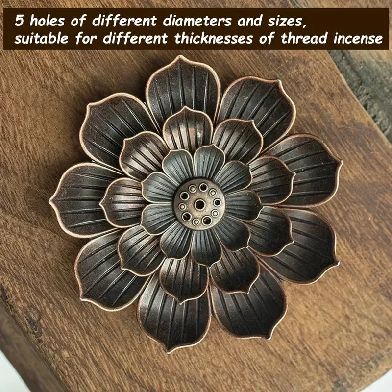 1pc Lotus-Shaped Metal Incense Burner