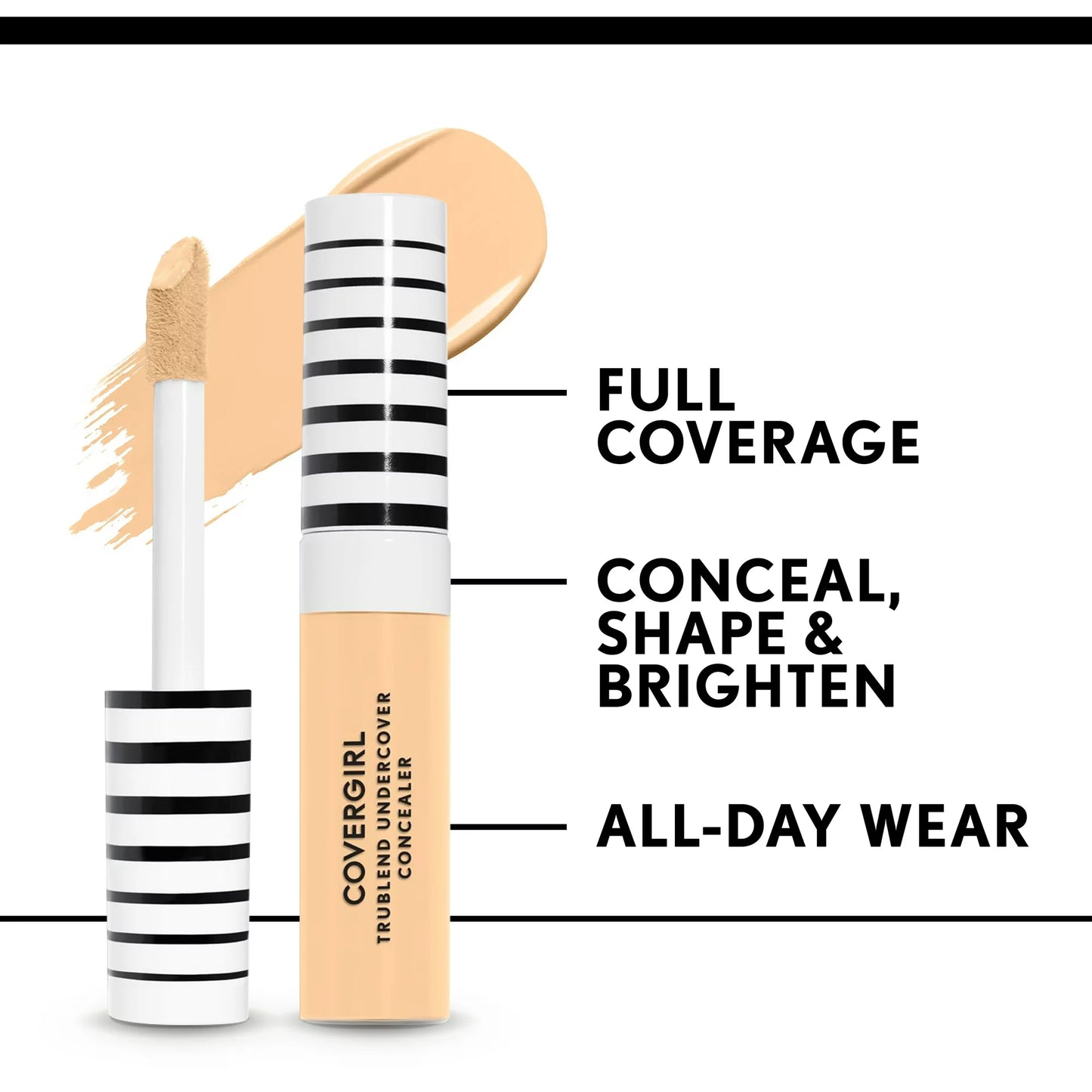 COVERGIRL TruBlend Undercover Concealer, Expresso, 0.33 oz, Undereye Concealer, Concealer Makeup, Full Coverage Concealer, Concealer for Dark Circles