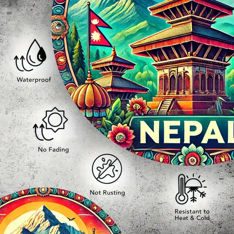1pc Retro Nepal Metal Aluminum Wall Art