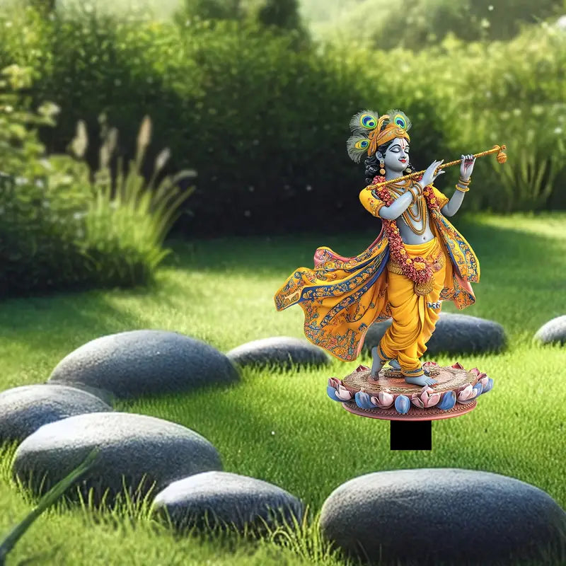 1pc Graceful Blowing Goddess Krishna Acrylic Decorative Yard Sign,