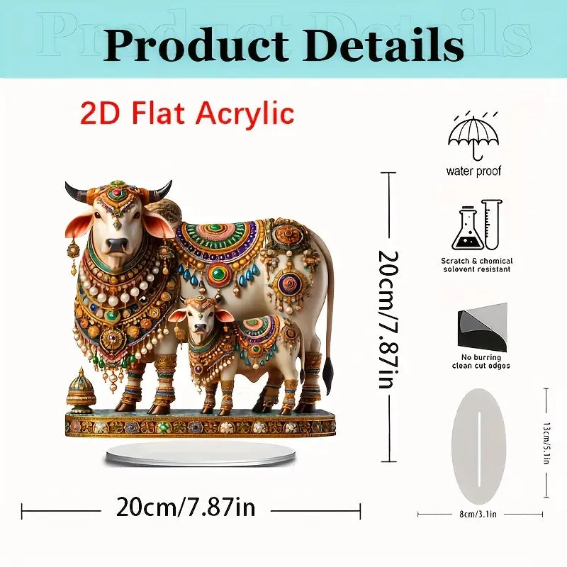 Sacred Cow Acrylic Sun Catcher with Base