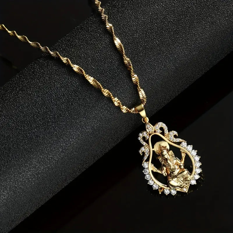 Ganesha Necklace with Cubic Zirconia
