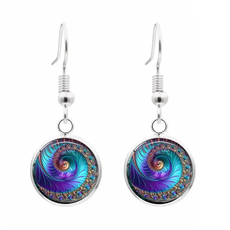 4pcs Peacock Pattern Earrings Necklace Set