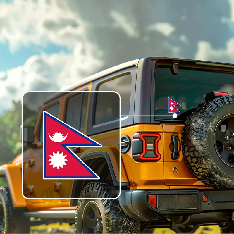 Flag of Nepal Waterproof Vinyl Decal