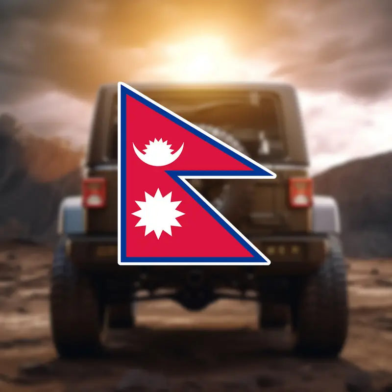 Flag of Nepal Waterproof Vinyl Decal