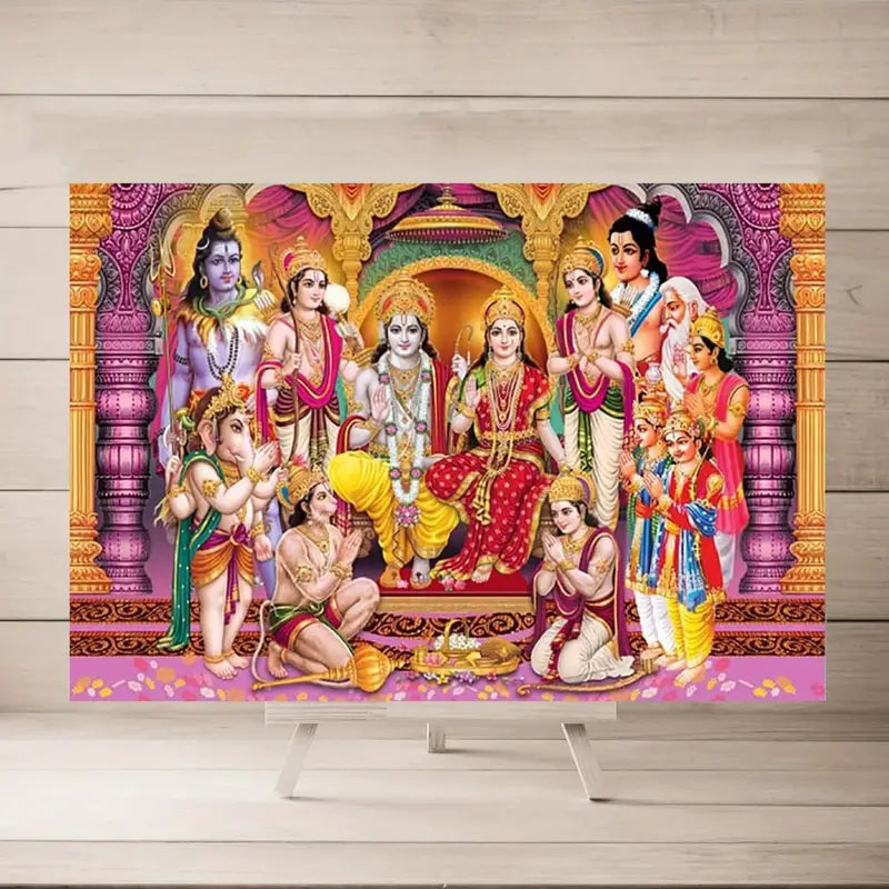 1pc Hindu Deity Canvas Print, Spiritual Indian Gods Wall Art