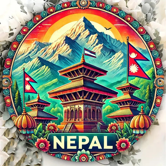 1pc Retro Nepal Metal Aluminum Wall Art