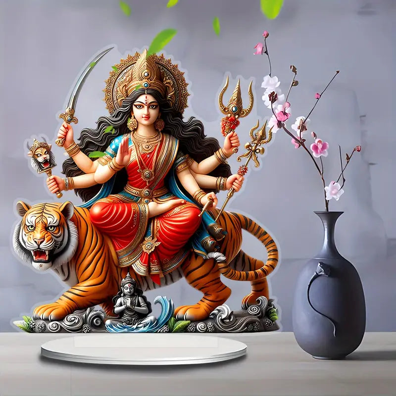 Bohemian Guardian Goddess Acrylic Desk Decor with Stand