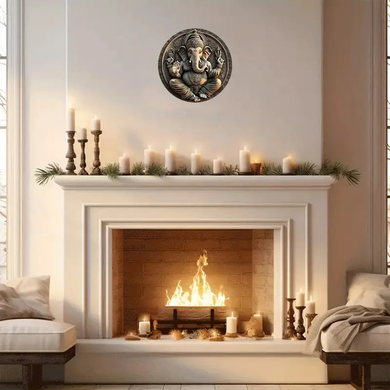 Heavy-Duty Aluminum Ganesh Wall Art