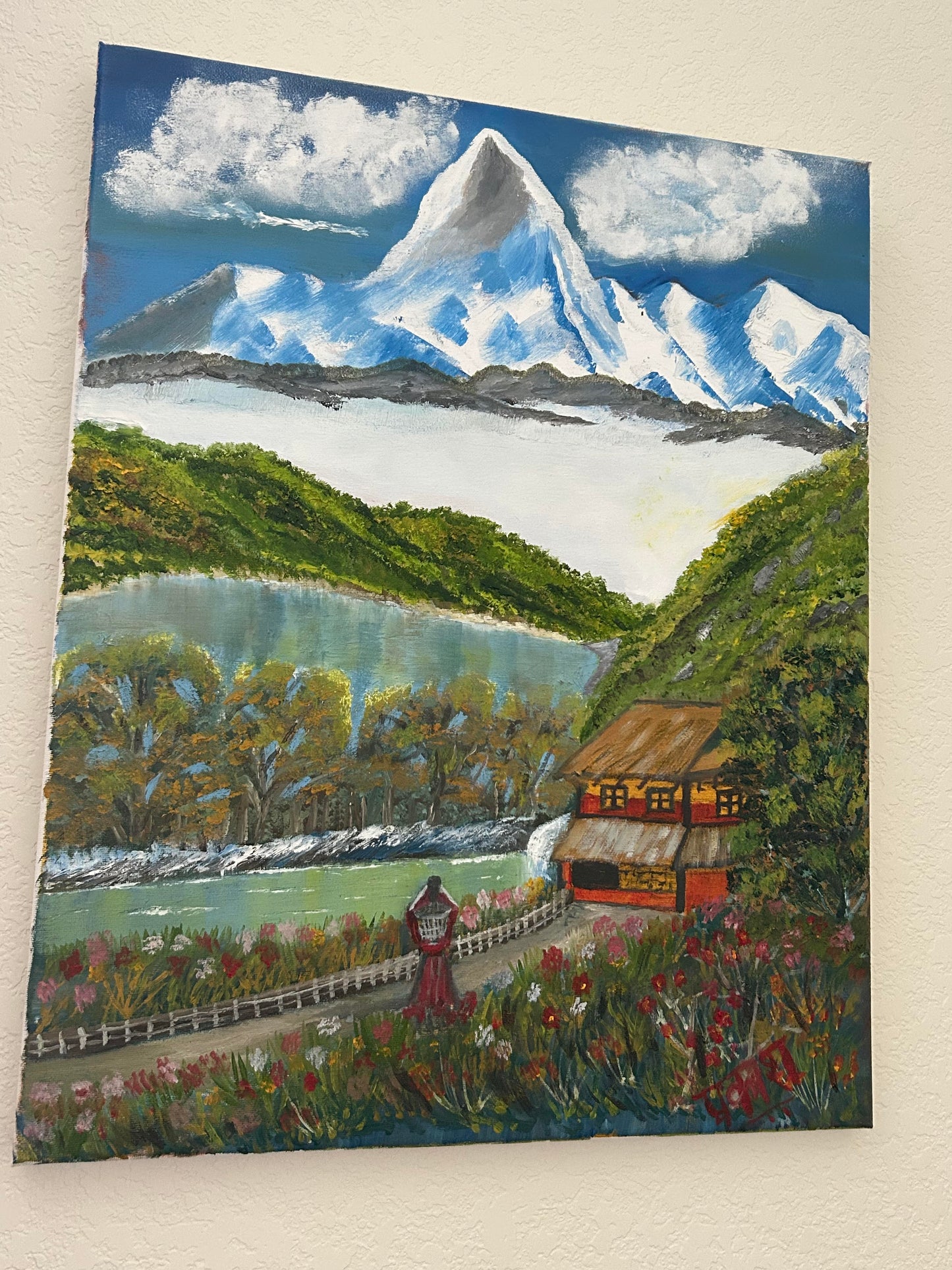 Machha Puchhre (Fish Tail) – 16" x 20" Oil on Canvas
