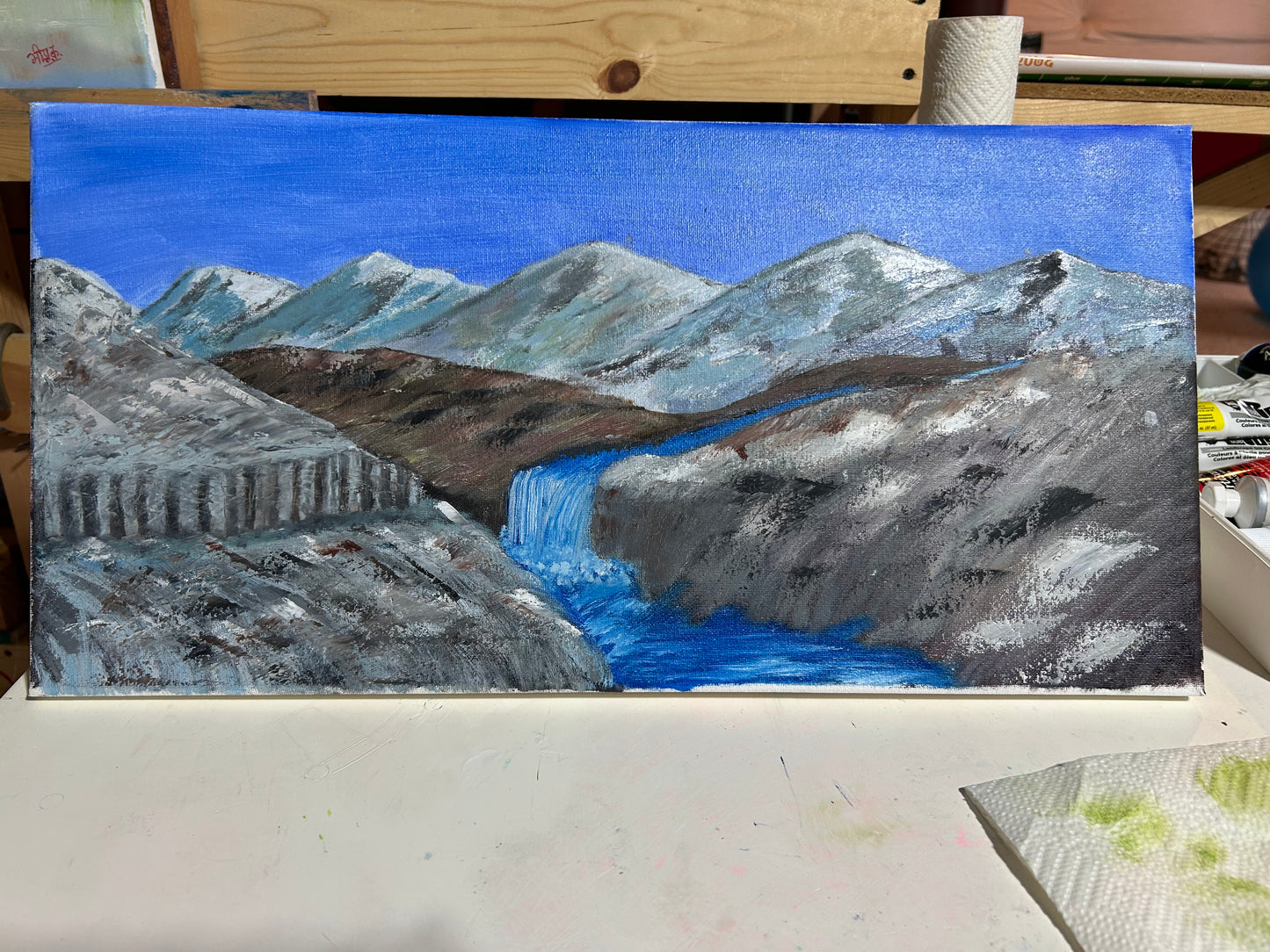 Mountain Scenery with  River in the Foreground