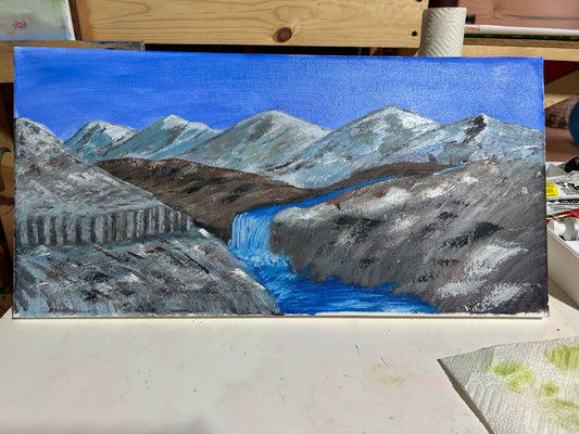 Mountain Scenery with  River in the Foreground