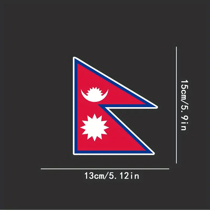 Flag of Nepal Waterproof Vinyl Decal