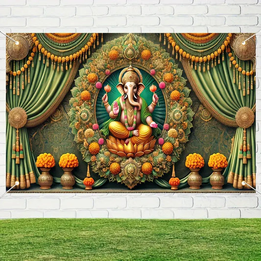 1-Piece Set Bold Indian Festival &amp; Wedding Photography Backdrop